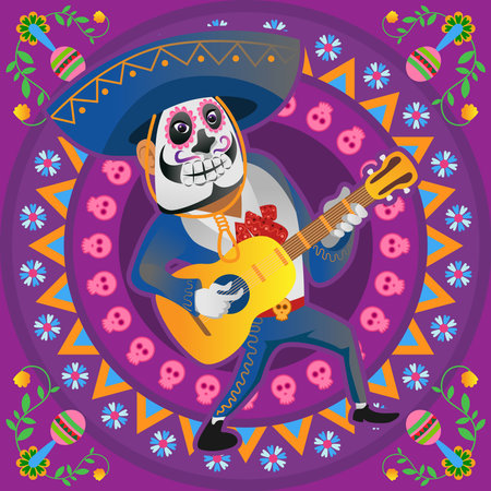 Dia De Los Muertos Day Of Dead Traditional Mexican Halloweenのイラスト素材