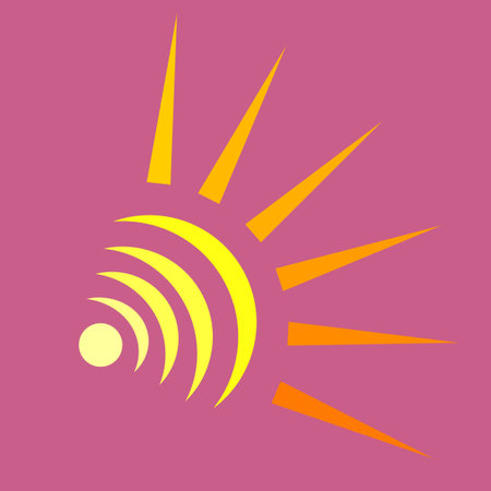 abstract sun shape with wi-fi rays. vector illustrationのイラスト素材