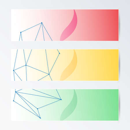 colorful banners with networking web through pattern. vector illustrationのイラスト素材