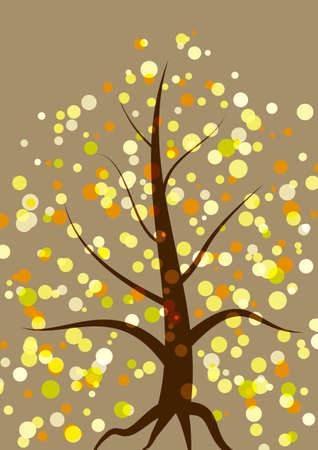 beautiful tree with colorful spots fall autumn colors. vector illustrationのイラスト素材