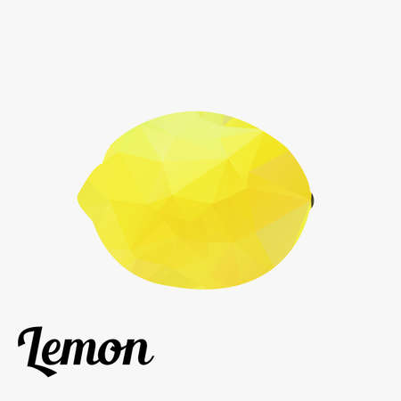 fresh fruit lemon colorful outline modern triangle texture. vector illustrationのイラスト素材