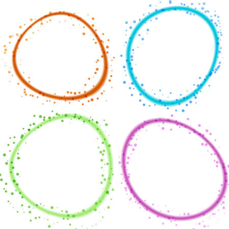 abstract slightly deformed colorful glowing whirl rings. vector illustrationのイラスト素材