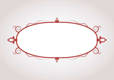 elegant dark red blank frame with symbolic decoration. vector illustrationのイラスト素材