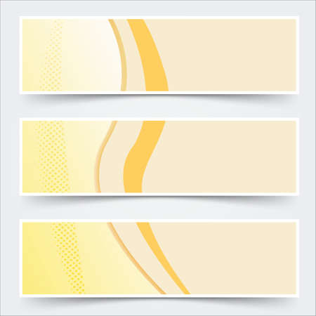bright orange yellow header footer triple banner template. vector illustrationのイラスト素材