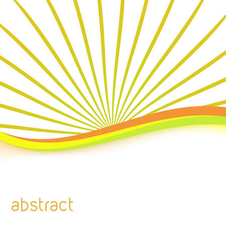 abstract green and orange rays nature tone folder. vector illustrationのイラスト素材