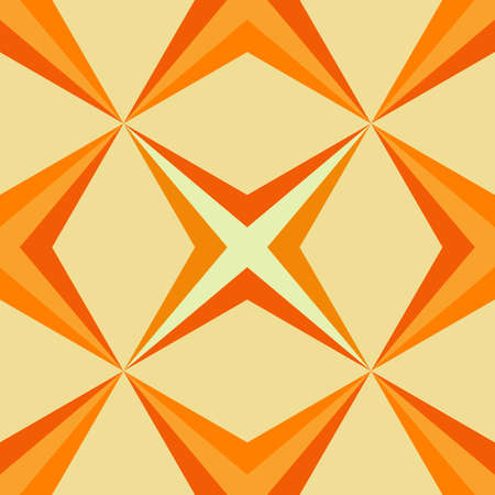 bright seamless pattern with orange tone diagonal sharp crosses. vector illustration