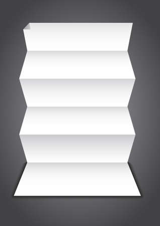 folded long white clean paper sheet with shades. vector illustrationのイラスト素材