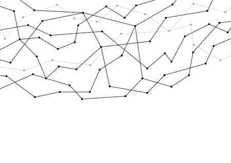 chaotic black lines connection networking abstract background. vector illustration