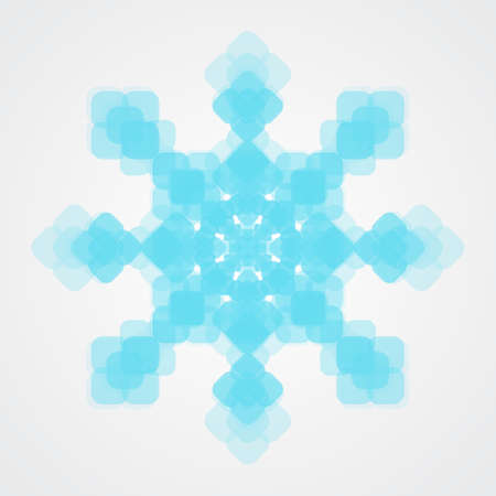 blurry transparent bright smooth blue snowflake symmetric symbol. vector illustrationのイラスト素材