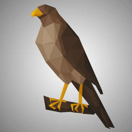 Vector illustration in polygonal style Beautiful forest birdのイラスト素材