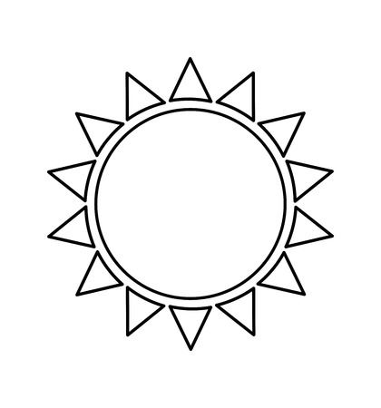 Sun icon flat line illustration vector isolated on white backgroundのイラスト素材