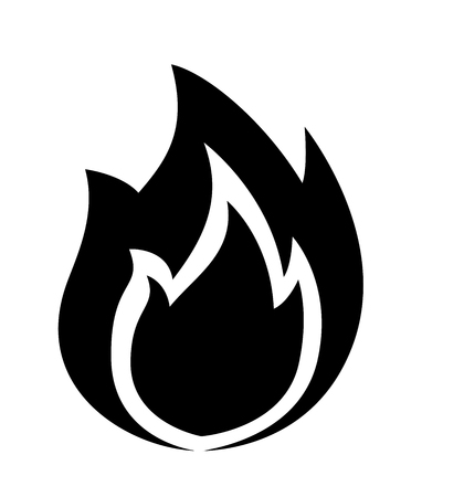 Fire icon vector illustration isolated on white backgroundのイラスト素材