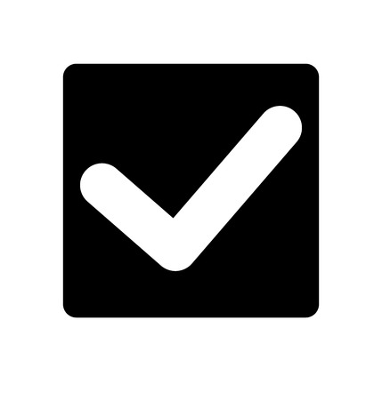 Check mark icon black vector illustration isolated on whiteのイラスト素材