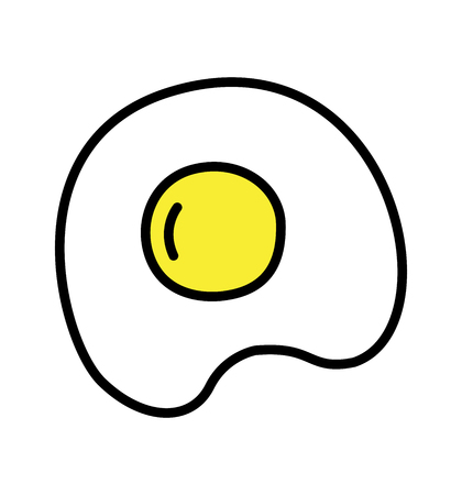 Fried egg line icon simple vector illustration  for web and mobile appのイラスト素材