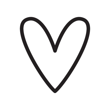 Outline heart icon love vector pictogram isolated on whiteのイラスト素材