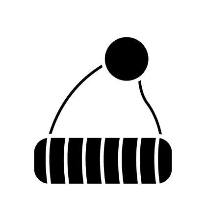 Hat winter line icon vector illustration on white backgroundのイラスト素材