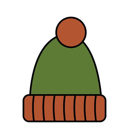 Winter hat icon color isolated on white background vector illustrationのイラスト素材