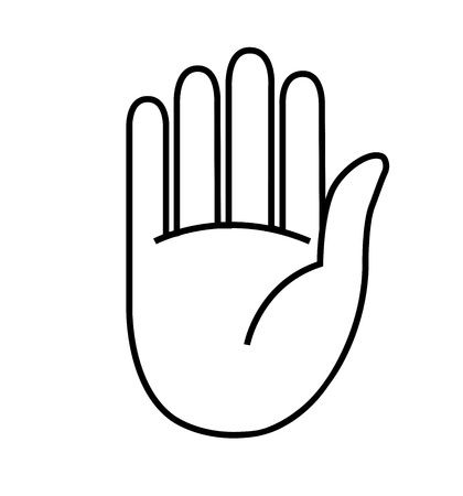 Stop outline hand icon vector flat symbol isolated on whiteのイラスト素材