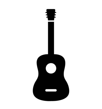 Vector Acoustic Guitar Icon isolated on white eps 10のイラスト素材