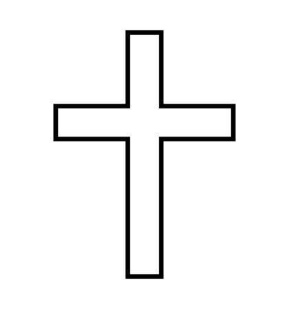 cross line icon vector isolated on whiteのイラスト素材