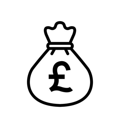 Money bag line icon vector flat isolated on whiteのイラスト素材
