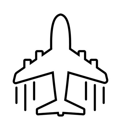 Aircraft outline icon vector isolated on whiteのイラスト素材