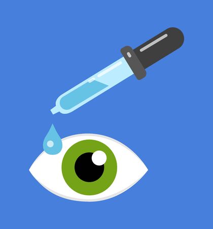 Eye drop icon dropper vector isolated on whiteのイラスト素材