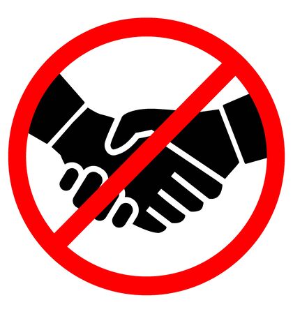 No handshake icon vector illustration no dealing no collaboration isolated on whiteのイラスト素材