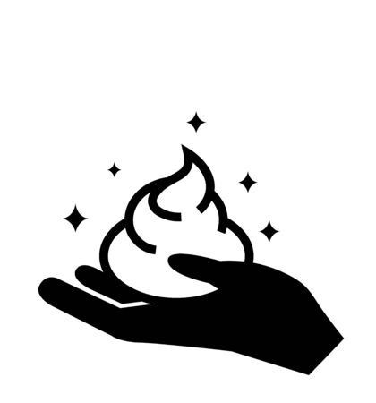 Washing hand with soap icon vector hygiene symbol on white isolated backgroundのイラスト素材