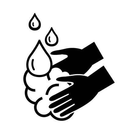 Washing hands with soap icon vector sign isolated on whiteのイラスト素材