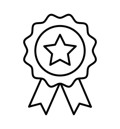 Winner line medal icon award emblem symbol Vector isolated on white backgroundのイラスト素材