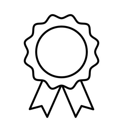 medal line icon award emblem symbol Vector isolated on whiteのイラスト素材