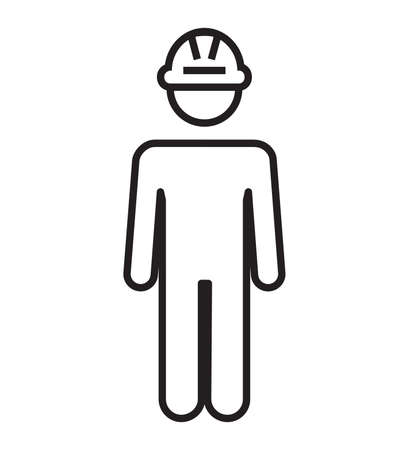 Construction line worker vector icon isolated on white background eps 10のイラスト素材