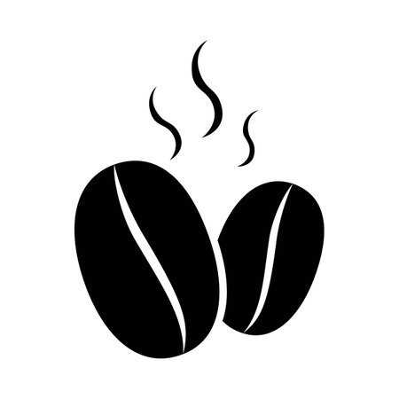 coffee bean icon black vector illustration isolated on whiteのイラスト素材
