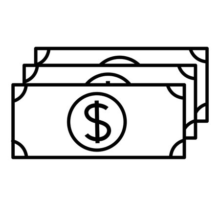 Money line dollar flat icon vector illustration isolated backgroundのイラスト素材
