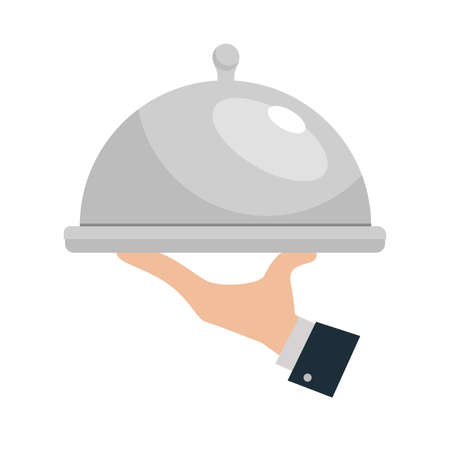 tray icon foods service vector illustration in flat style isolated on whiteのイラスト素材