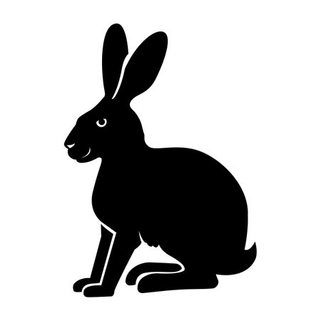 Rabbit icon silhouette isolated on white background vectorのイラスト素材