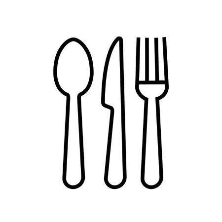 Knife, fork and spoon icon line vector illustration isolatedのイラスト素材