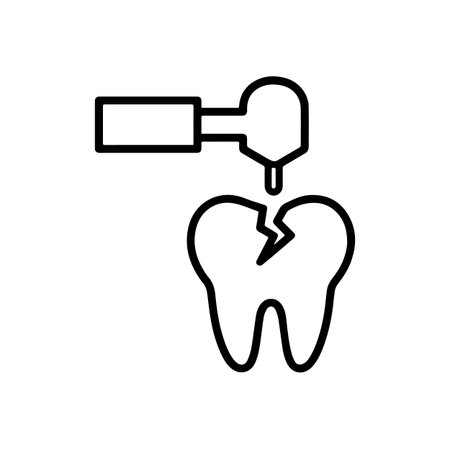 tooth filling line icon vector illustration isolated on whiteのイラスト素材