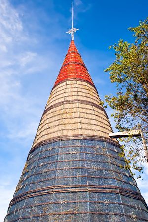 This christmas tree has been erected in Mexico city, it is 110.35 meters tall.の写真素材