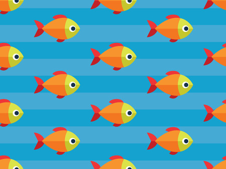 Vector seamless fish pattern. Ocean or aquarium backgroundのイラスト素材