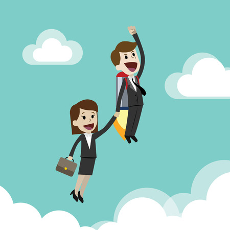 Businessman and manager. Moneymaking. Cartoon Vector Illustrationのイラスト素材