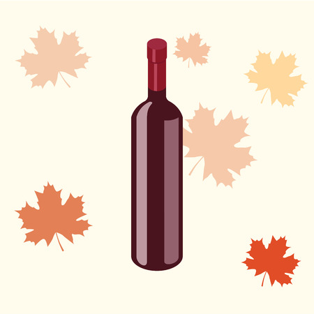 Isometric red wine bottle isolated on whiteのイラスト素材