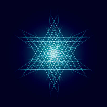 Energy power bright burst star space explosion pattern geometrical abstract light background blue. Vector illustrationのイラスト素材