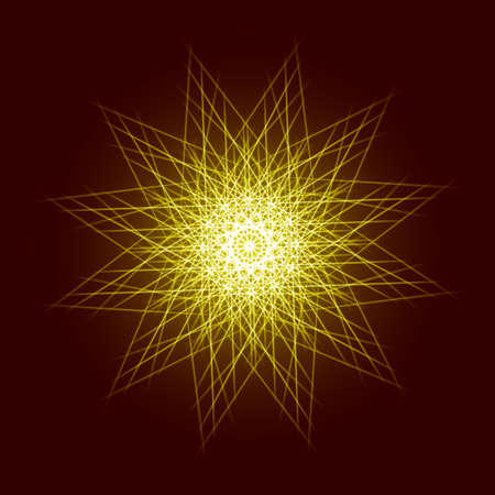 Energy power bright burst star space explosion pattern geometrical abstract light background gold. Vector illustrationのイラスト素材