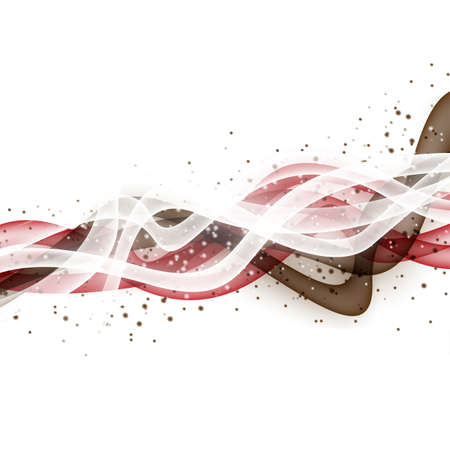 Abstract wave modern layout with fresh white red brown swoosh line with splashes. Vector illustrationのイラスト素材