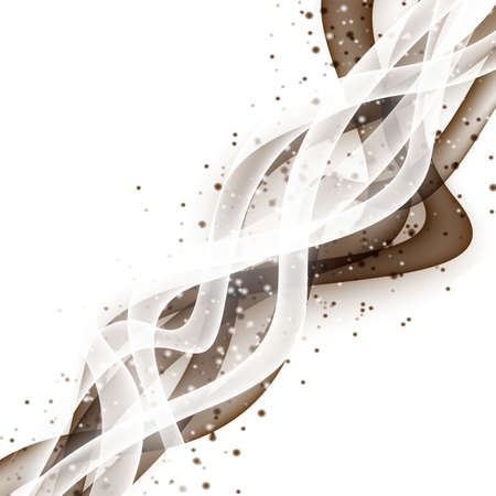 Abstract wave modern layout with fresh white brown coffee with milk swoosh line with splashs. Vector illustrationのイラスト素材