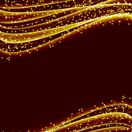 Golden christmas magic abstract glitter background with soft swoosh smooth speed futuristic wave and glitter. Vector illustrationのイラスト素材