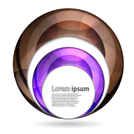 Abstract swirl energy brown and violet sphere futuristic frame modern hi-tech folder template. Vector illustrationのイラスト素材