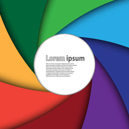 Swirly rainbow paper layers background. Vector illustrationのイラスト素材